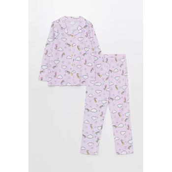 Pijama cu imprimeu si nasturi