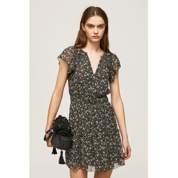 Rochie mini evazata cu imprimeu floral Aiko