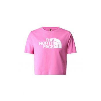 Tricou crop cu imprimeu logo
