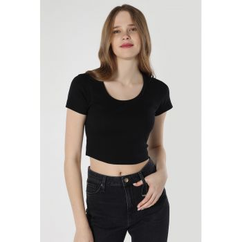 Tricou crop slim fit