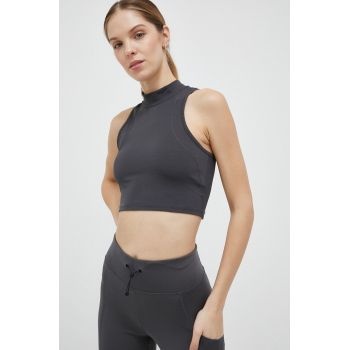 4F alergare de sus culoarea gri, cu turtleneck de firma original