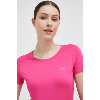 4F tricou de antrenament culoarea roz