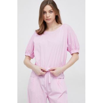 Deha bluza femei, culoarea roz, neted de firma originala