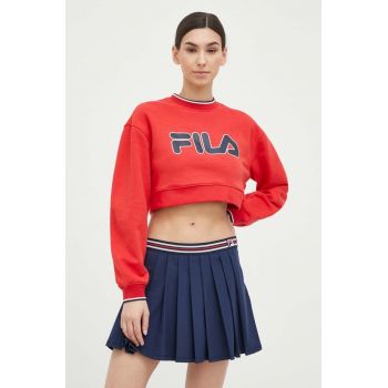 Fila bluza x Hailey Bieber femei, culoarea rosu, cu imprimeu de firma original