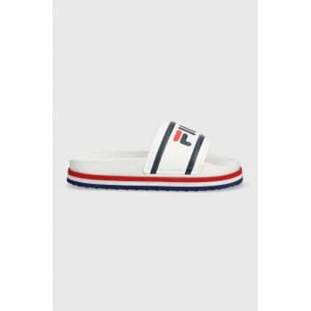 Fila papuci Morro Bay Zeppa femei, culoarea alb de firma originali