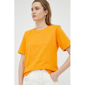 Gestuz tricou din bumbac culoarea portocaliu