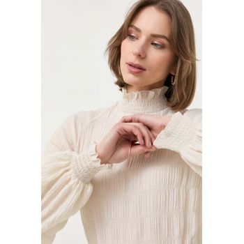 Ivy Oak bluza femei, culoarea bej, neted de firma originala