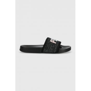 Pepe Jeans papuci SLIDER femei, culoarea negru, PLS70128