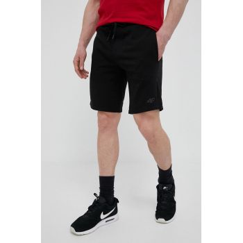 4F pantaloni scurti barbati, culoarea negru, melanj