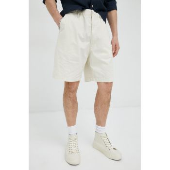 Levi's pantaloni scurți din amestec de in culoarea bej de firma originali