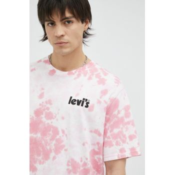 Levi's tricou din bumbac culoarea roz, modelator de firma original