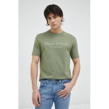 Marc O'Polo tricou din bumbac culoarea verde, cu imprimeu