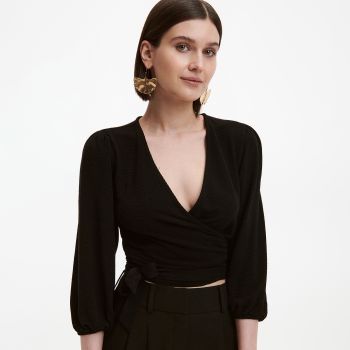 Reserved - Bluză cu mânecă lungă slim - Negru
