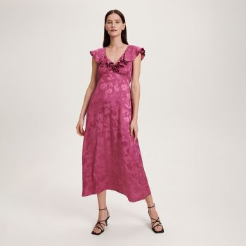 Reserved - Rochie maxi cu volane - Violet