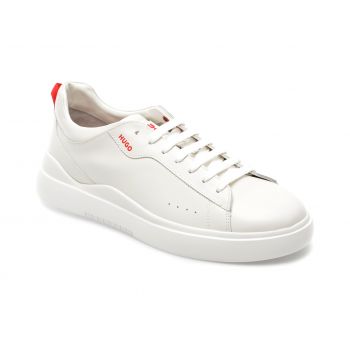 Pantofi HUGO albi, 3161, din piele naturala