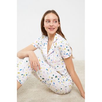 Pijama de bumbac cu model grafic