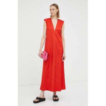 By Malene Birger rochie din lana culoarea rosu, maxi, evazati de firma originala