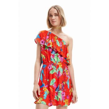 Desigual rochie culoarea rosu, mini, drept