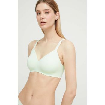 Dkny sutien culoarea verde, neted de firma original