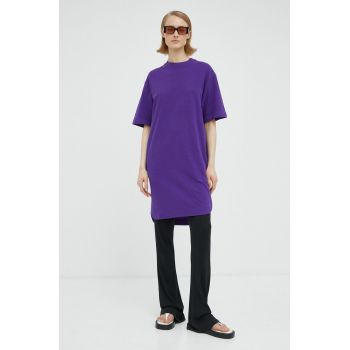 G-Star Raw rochie din bumbac culoarea violet, mini, oversize