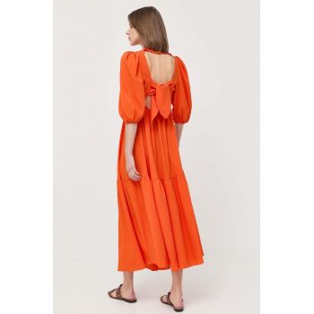 Notes du Nord rochie culoarea portocaliu, maxi, evazati ieftina