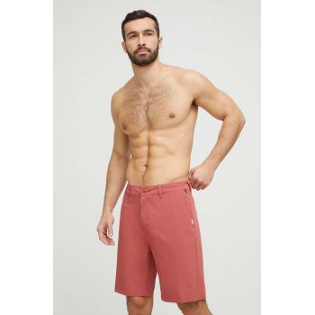 Quiksilver pantaloni scurti de baie barbati, culoarea rosu, neted ieftin