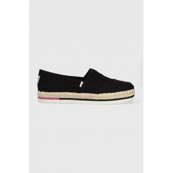 Toms espadrile Alpargata Platform Rope culoarea negru, 10017831 ieftine