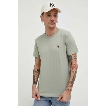 Abercrombie & Fitch tricou barbati, culoarea verde, neted