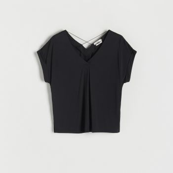 Reserved - Bluză cu conținut ridicat de EcoVero™ - Negru