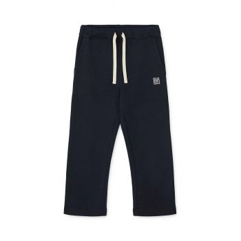 Liewood pantaloni de trening pentru copii culoarea albastru marin, neted ieftini