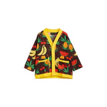 Mini Rodini cardigan din bumbac pentru copii culoarea maro