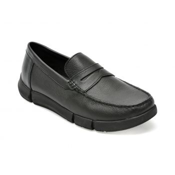Mocasini GEOX negri, U35EQA, din piele naturala