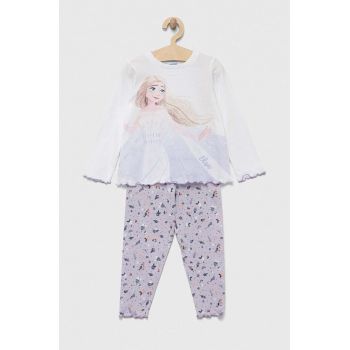 OVS pijamale de bumbac pentru copii culoarea violet, cu imprimeu