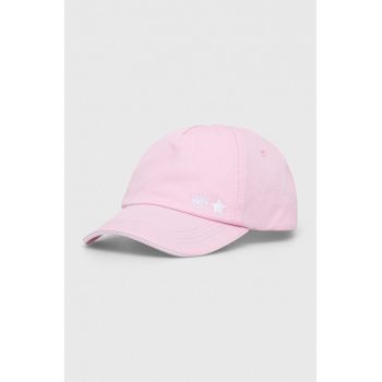 Chiara Ferragni șapcă de baseball din bumbac culoarea roz, neted