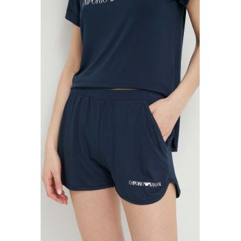Emporio Armani Underwear pantaloni scurti de plaja femei, culoarea albastru marin