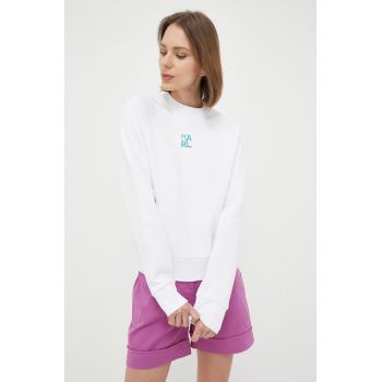 Karl Lagerfeld bluza femei, culoarea alb, neted