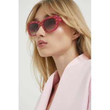 Moschino ochelari de soare femei, culoarea roz
