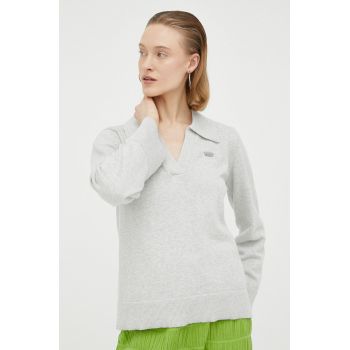 Résumé pulover din amestec de casmir culoarea gri, light ieftin