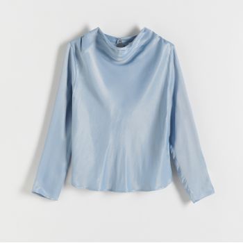 Reserved - Bluză din viscoză - Albastru