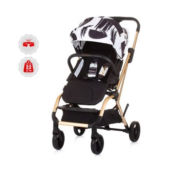 Carucior Chipolino Twister black white cu sezut rotativ