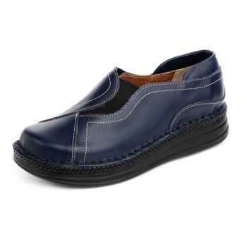Pantofi confortabili din piele naturala 9005 albastru