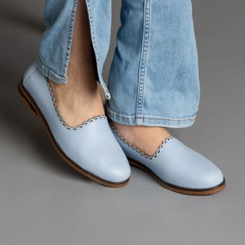Pantofi piele naturala 2029 albastru