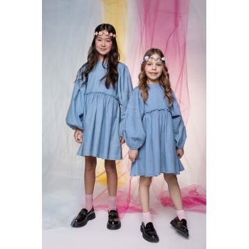 Coccodrillo rochie din denim pentru copii mini, oversize ieftina