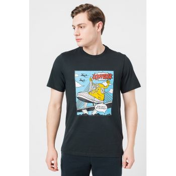 Tricou de bumbac cu imprimeu grafic Hero