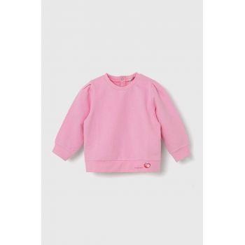 United Colors of Benetton bluza bebe culoarea roz, cu imprimeu ieftina