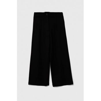 United Colors of Benetton pantaloni copii culoarea negru, neted