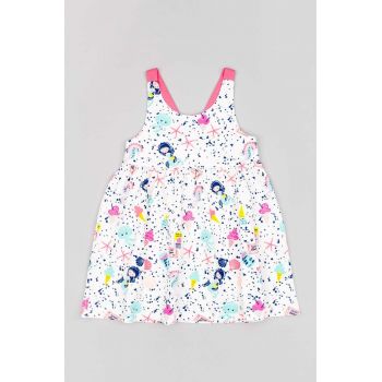zippy rochie din bumbac pentru bebeluși culoarea alb, mini, evazati