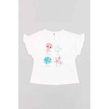 zippy tricou din bumbac pentru bebelusi culoarea alb