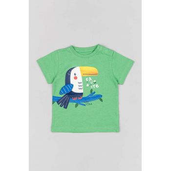 zippy tricou din bumbac pentru bebelusi culoarea verde, cu imprimeu ieftin