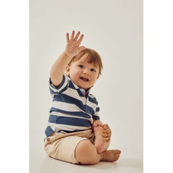 zippy tricouri polo din bumbac pentru bebeluși culoarea albastru marin, modelator ieftin